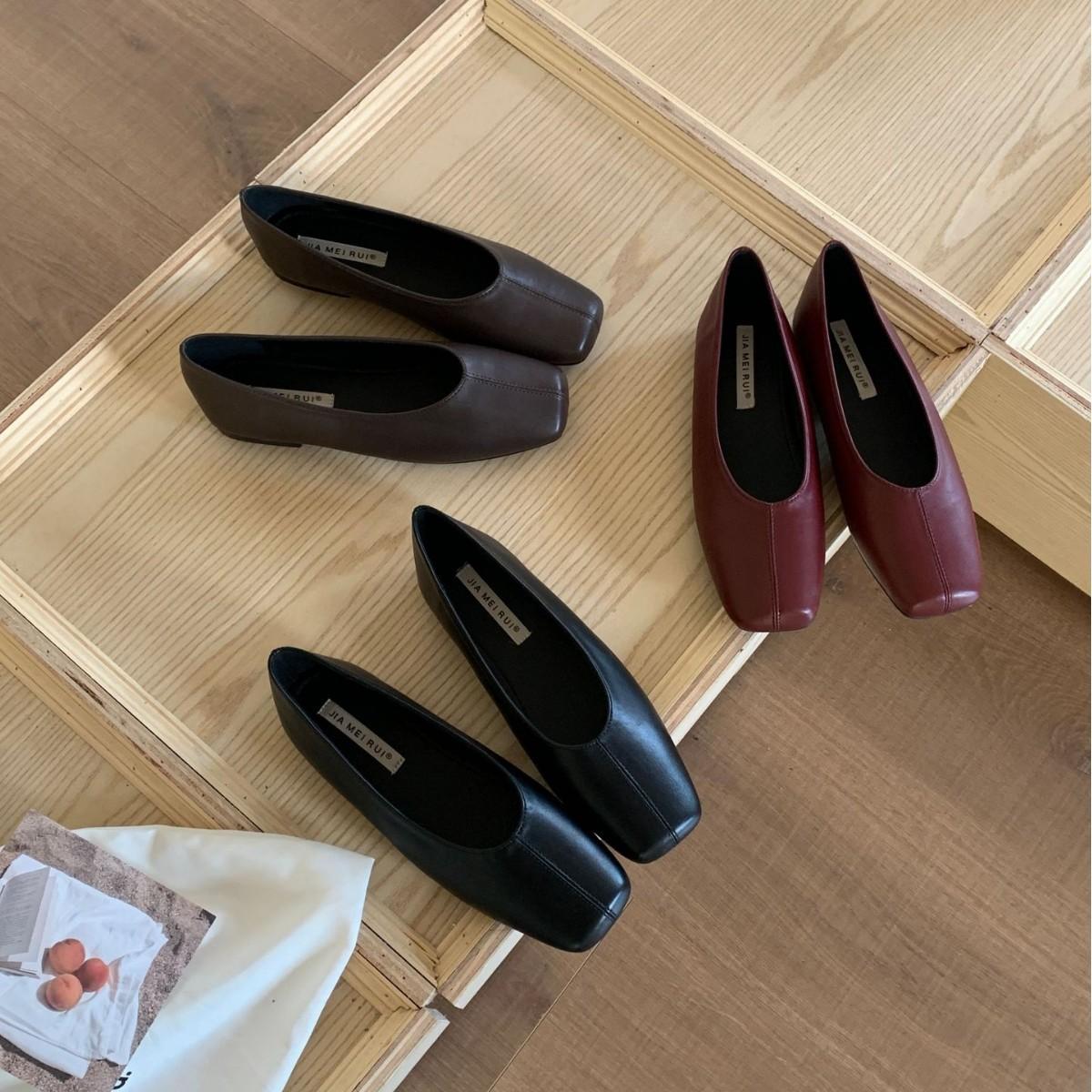 

2025 new round head with splicing shallow mouth flat bottom versatile ballet Doudou women s single shoes 40 красный