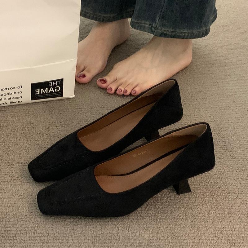 

Square Toe Women s Shoes Heeled Elegant Shallow Sandals Autumn Fashion Luxury Dress Shoes New Pumps Party Mujer 41