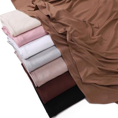Modal 97% Baumwolle Jersey Hijab Schal Lang Muslimischer Schal Einfarbig Weich Turban Binden Kopftücher für Frauen Afrika Stirnband 180X80Cm