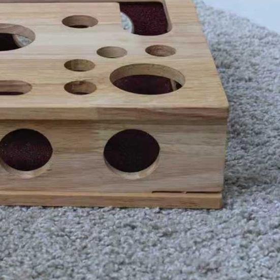 Kočičí škrábadlo Dřevěná kočičí škrábací puzzle Obohacovací krabice Bezpečný pilník na drápky Škrábací krabice pro vnitřní kočky Zábava Zdraví