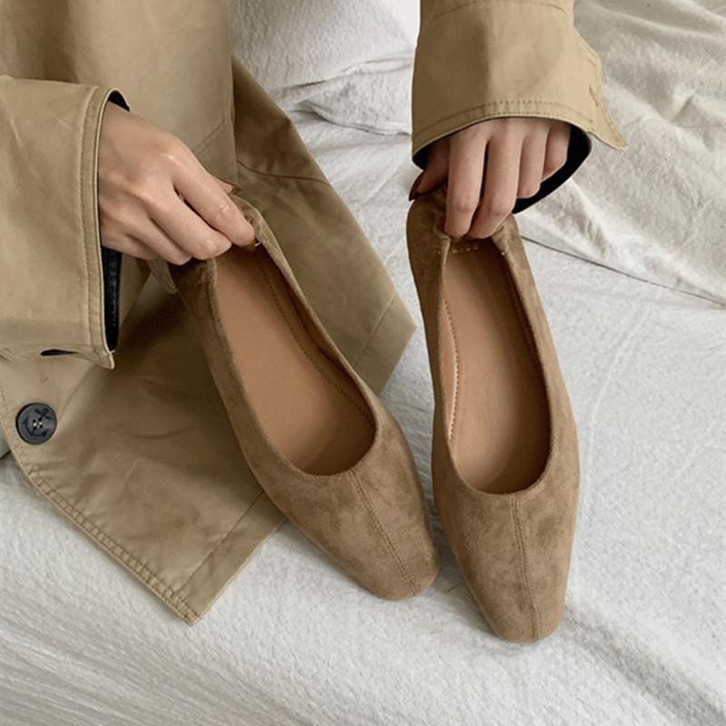

Мода Bailamos 2025 Осень Женские Туфли на Плоской Подошве Мягкий Плоский Каблук Одинарные Туфли Мода Круглый Носок Мелкие Слипоны Лодочки Mujer 39 хаки