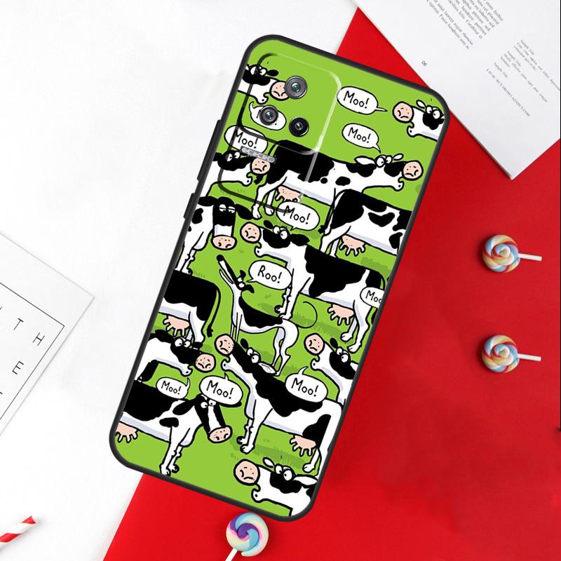 Cartoon Cute Cow Spots Cover For Xiaomi 15 Ultra 13 14 11T 12T 13T 14T Pro POCO X7 Pro X3 X5 X6 M6 F5 F6 Pro Case