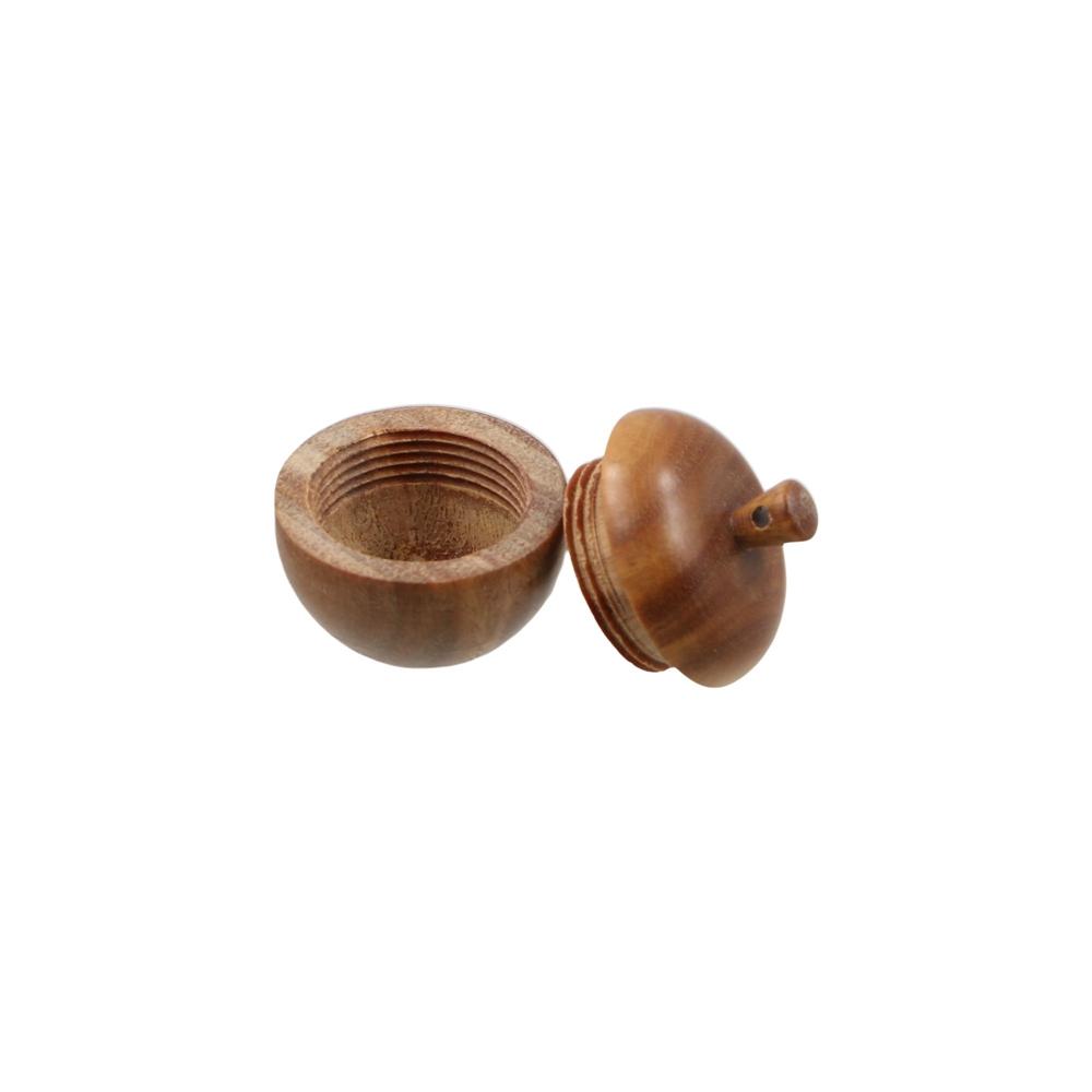 Empty Pill Box Wooden Pendant Keychain Medicine Boxes Pill Organizer Case  Travel