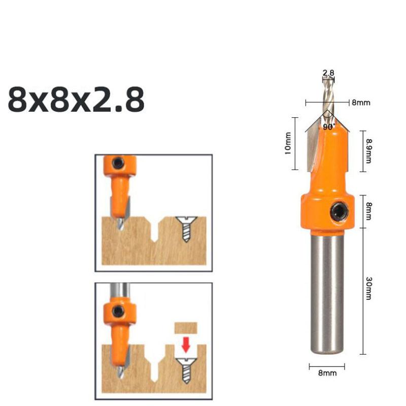 

Фрезерний гвинт із зенкером HSS Деревообробний екстрактор Remon Demolition for Wood фреза 8 мм хвостовик 8*2.8 помаранчевий