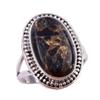 Natural Black Copper Turquoise Gemstone 925 Solid Sterling Silver Ring S.8 l1i19