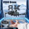 NEW V988 Drone 8K HD Dual Camera 4K Professional Remote Control with Screen 5G WIFI Brushless Motor Foldable Quadcopter GPS