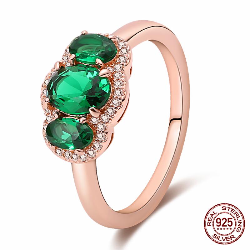 Brand New 100% Genuine 925 Silver Women's Ring Original Heart Crown Rose Gold Crystal Engagement Ring Wedding Anniversary Jewelr