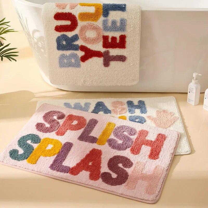 Vysoce kvalitní měkká hladká koupelnová předložka, nadýchaná roztomilá rohožka, super savá, protiskluzová, pratelná v pračce, koupelnová předložka