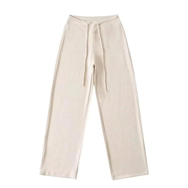 Women's Comfortable Low-Waist Wide-Leg Sweatpants - Spring/Summer Floor-Length Drawstring Slimming Pants