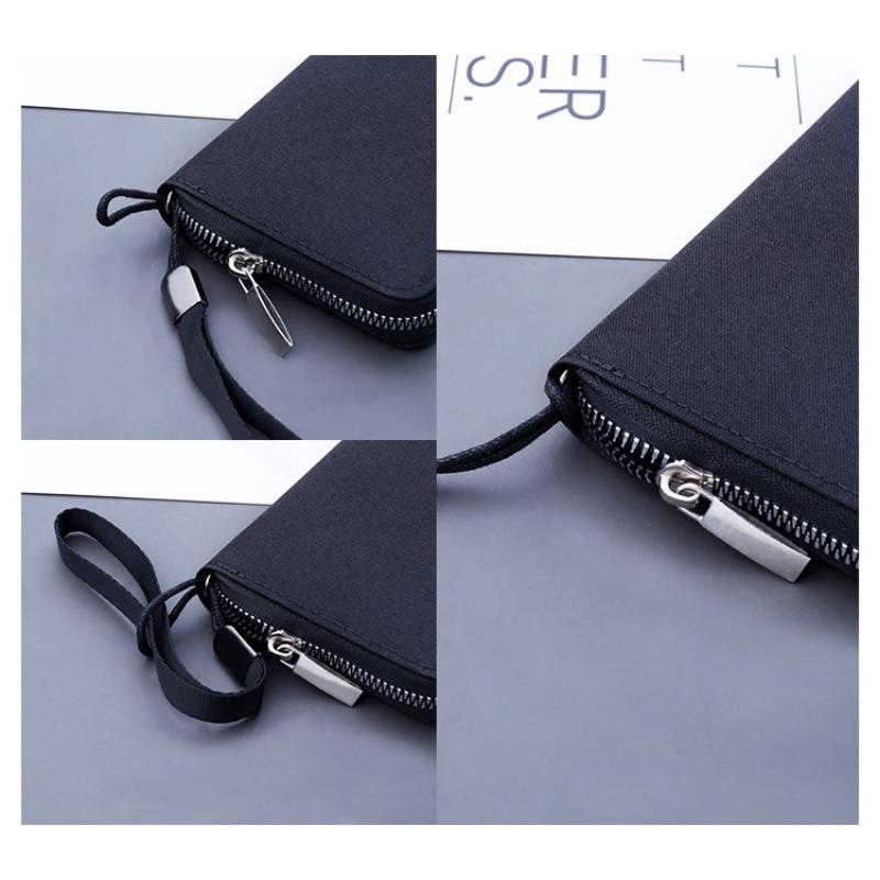 Canvas Men's Zipper Clutch Can Hold Mobile Phones Simple Multi Card Wallet