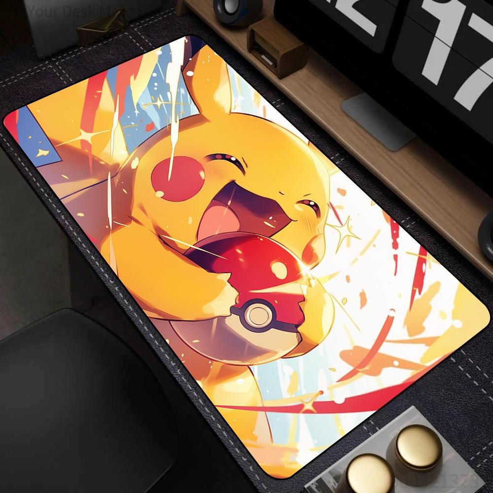 Cute Pikachu Floating Island Sky Art Mouse Pad Waterproof NonSlip Anime Style Large Gaming Desk Mat Cartoon Office Mat