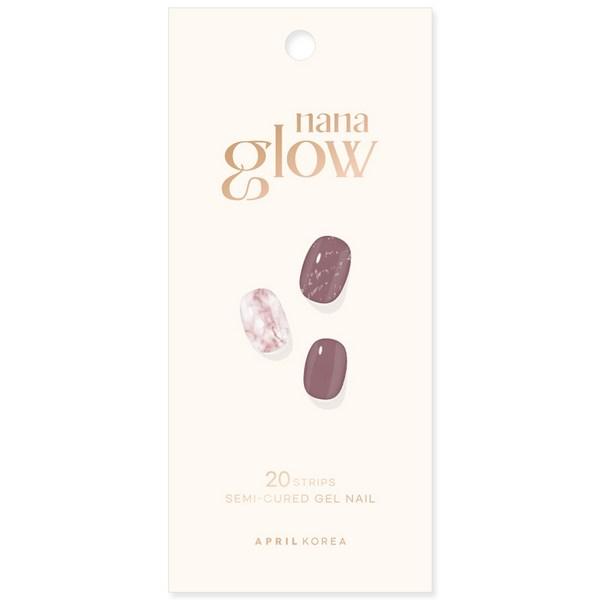 

April Korea Nana Glow semi-cured gel nail sticker 20p set, GN24 mood burgundy, 1 piece