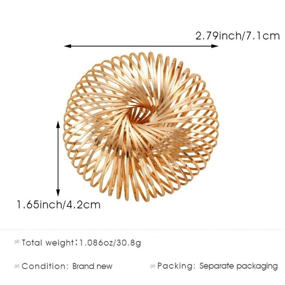 Flat Wire Geometric Bracelet Zinc Zinc Alloy Coil Cuff Bracelet Bold Retractable Bangle  Gift