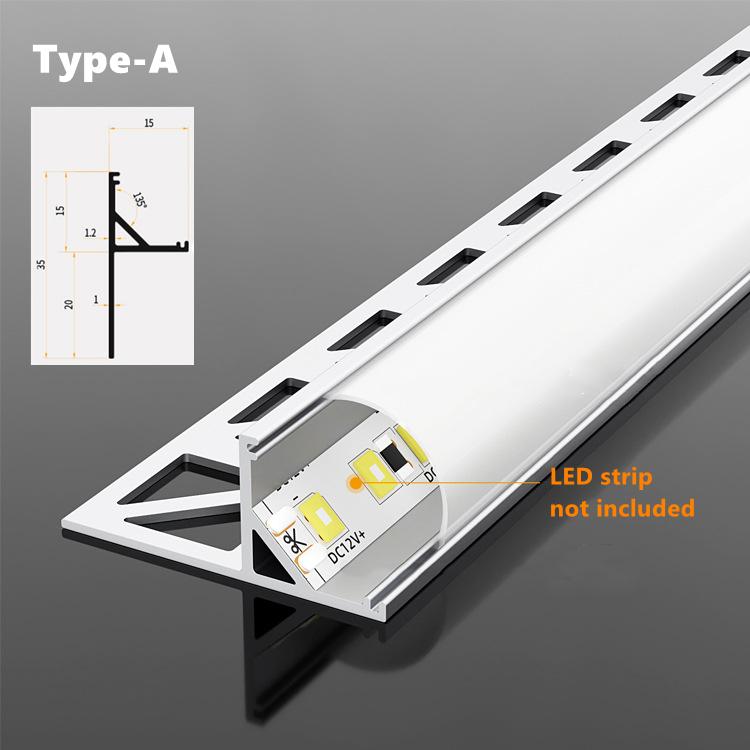 

0,5 м/1 м настенный угловой край закрывающие линии декоративное освещение встроенный светодиодный алюминиевый профиль для плитки настенная панель жесткий бар лампа 0.5m X 1pc