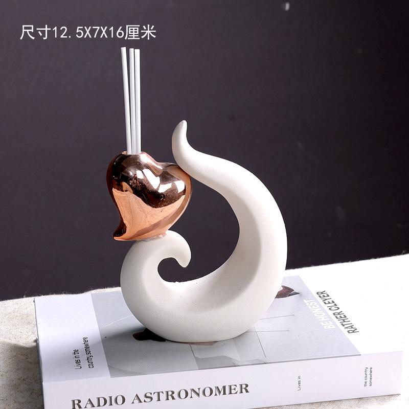 Christmas Ceramic Decoration Nordic Creative Small House Aromatherapy LED Tabletop Atmosphere Decorative Ceramic Crafts Fairy