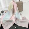68Cm Cashew Flower Rose Pattern Silk Scarf Women'S Simulated Silk Fresh And Elegant Versatile Fashion Decorative Square Scarf