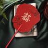 Chinese-Style Red Bridal and Bridesmaids Fan for Wedding Reception and Photos