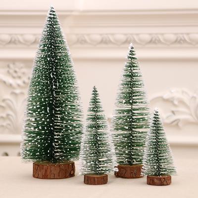 Piccolo albero di Natale decorato in cedro e pino su seta di sisal, blu-verde, oro, argento e rosso, mini ornamenti per alberi di Natale