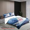 Softville Cozy Town 3PCS Bedding Sets Lop Rabbit Lying Moon Blue Color Pint Duvet Cover No Filling Cartoon Style Queen King Size