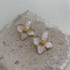Fashion Korean Women Retro Drip Glaze Red Flower Earrings Women for Delicate Earrings Luxury Couple Engagement Jewelry Gift