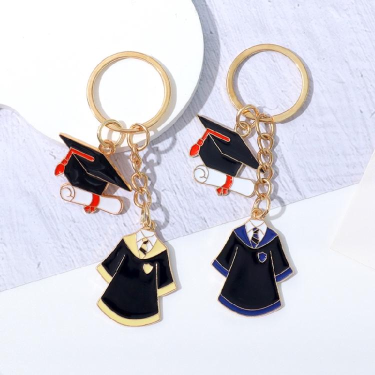 Colorful Mortarboard Academic Dress Charm Keychain Unisex Alloy Keyring Bag Pendant Graduation Ceremony Souvenir