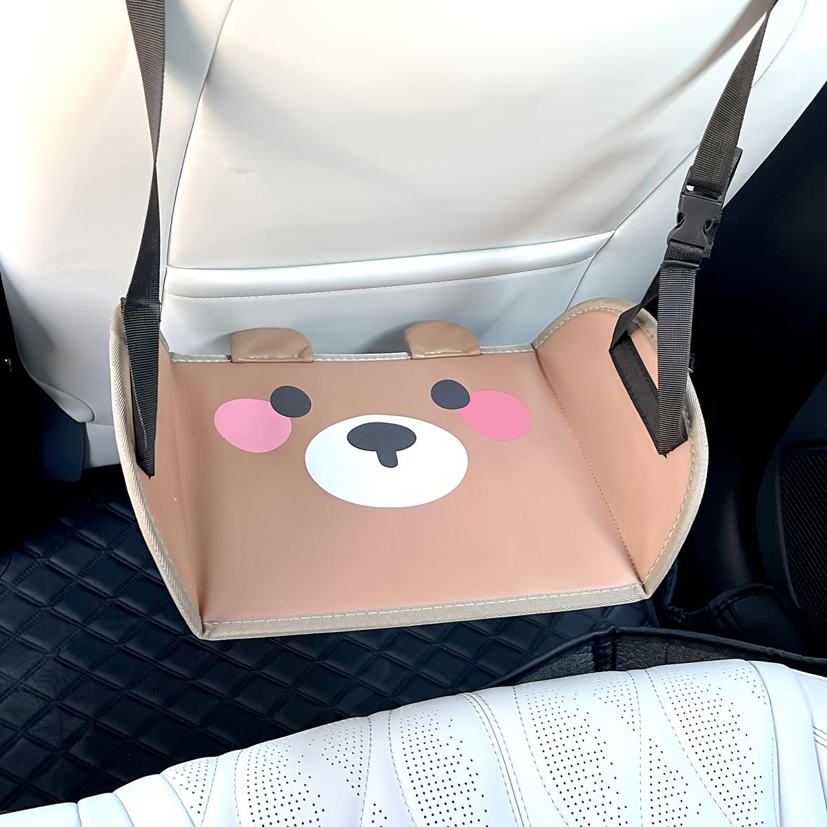 

Adorable Brown Bear Car Seat Footrest, Adjustable Strap - Portable Footstool for Travel and Office Comfort,Suitable for All Cars
