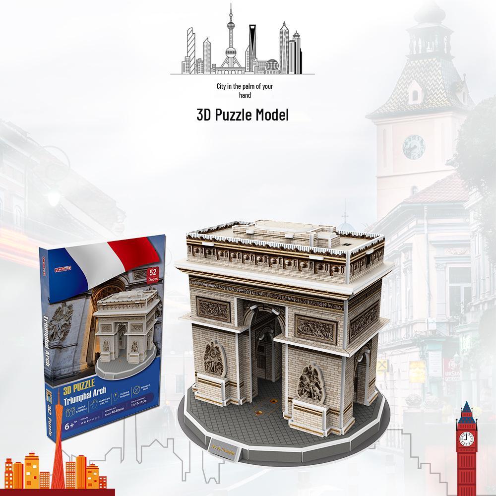Large 3D World Architecture Puzzle - Handmade Cardboard Model for Children