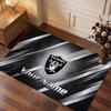 Tappeto in Cristallo Vellutato Personalizzato Las Vegas Raiders, Tappeto Morbido Antiscivolo con Testo Nome Personalizzato per Soggiorno Camera da Letto