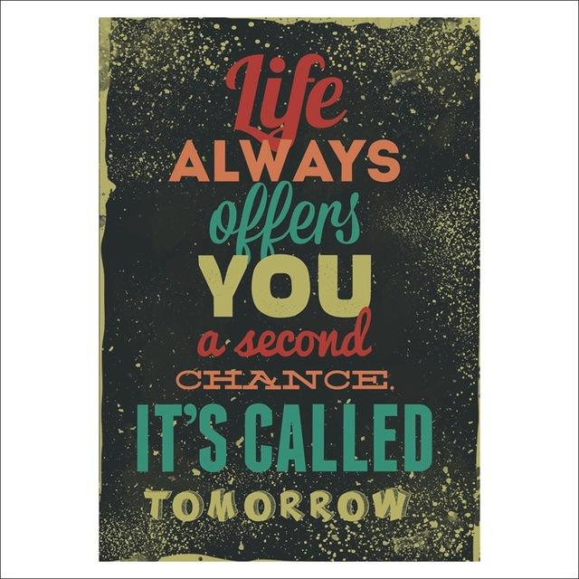 Classical Vintage Living Room Decorative Painting Office Inspirational Sentences Wall Canvas Painting English Alphabet Picture