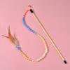 Cat Toy Caterpillar Cat Teaser Colorful Rod Teaser Wand Cat Interactive Toy Funny Feather Pet Cat Supplies Cat Accessory