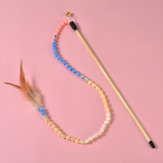 Cat Toy Caterpillar Cat Teaser Colorful Rod Teaser Wand Cat Interactive Toy Funny Feather Pet Cat Supplies Cat Accessory