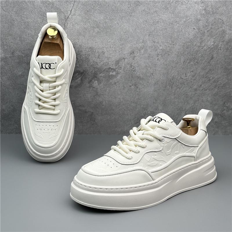 Men's Luxury Designer White Lace Up Platform Shoes Male Causal Flats Moccasins Sports Walking Sneakers Zapatos Hombre