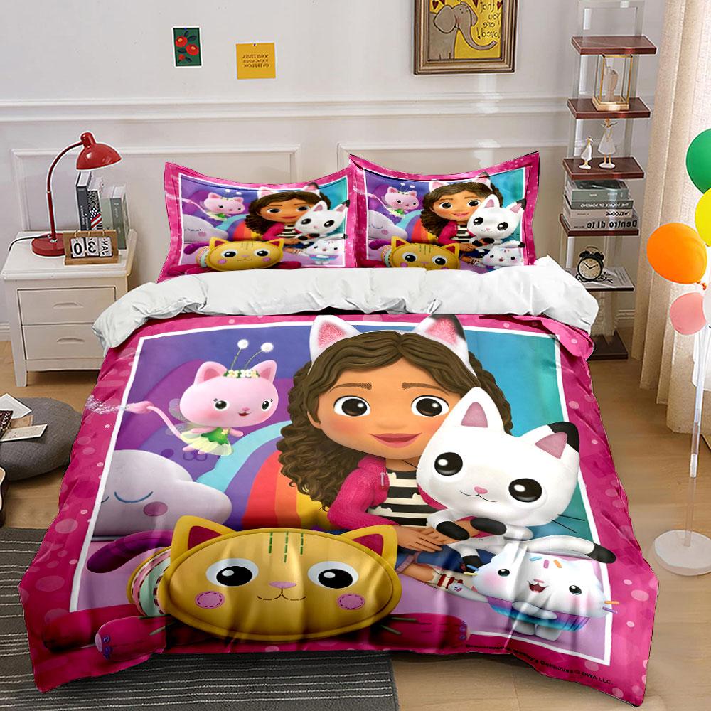 Colorful Cartoon Cat Bedding Set Bedding Duvet Cover Set Duvet Cover Pillowcases (1 * Duvet Cover 2 * Pillowcases, Without Duvet Insert)