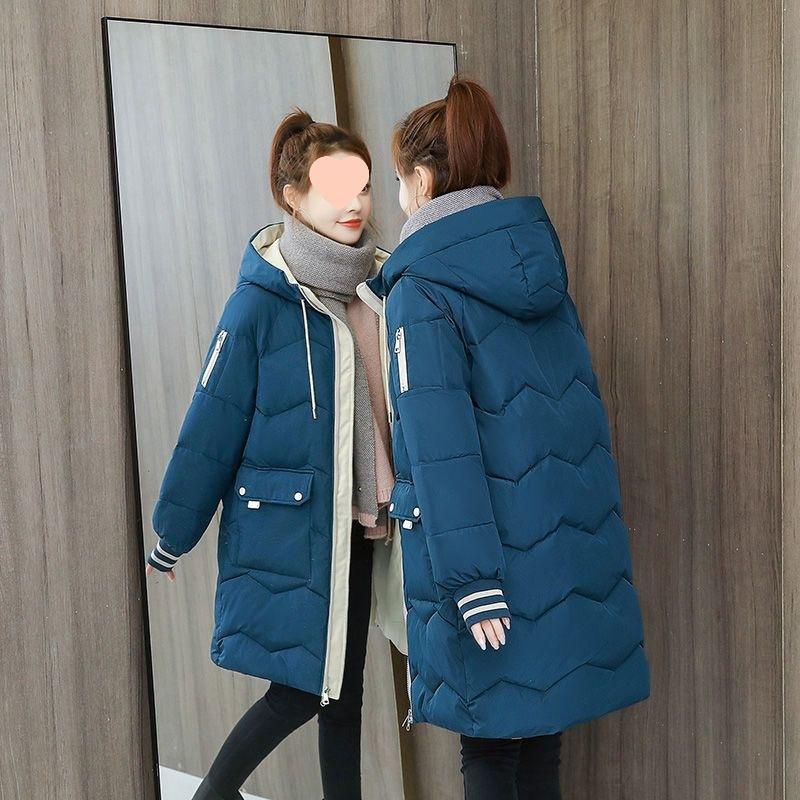 New Cotton Jacket Women's Mid-length Plus-size Cotton Jacket Winter Loose Thickened Hooded Cotton Jacket