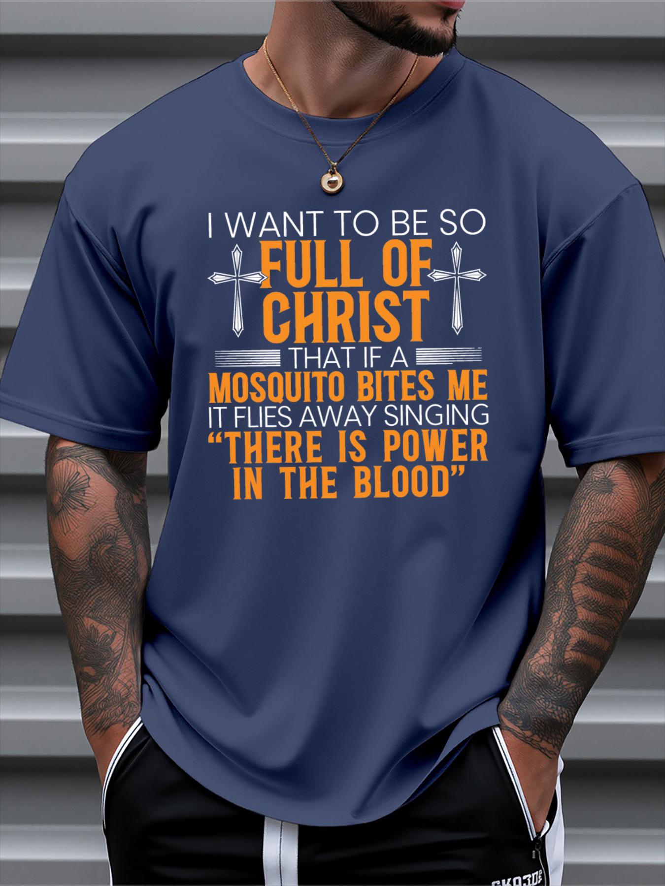 

Summer Christian Faith Graphic 3Dprint T Shirt For Man Casual Slim Fit Round Neck Short Sleeved T-shirt Top S темно-синього кольору