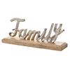 Hestia Silver Metal Family Sign on a Wood Base