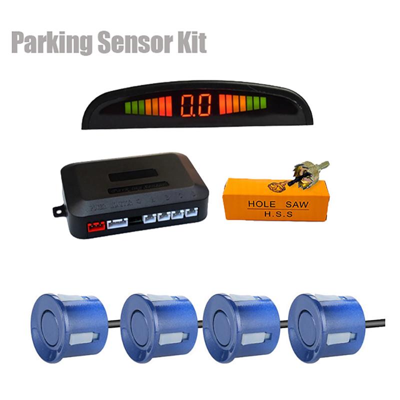 

Автомобильный светодиодный парковочный датчик с 4 радарами, точный цифровой дисплей расстояния до препятствий, комплект сигнализации Parktronic, подходящий для большинства автомобилей синий