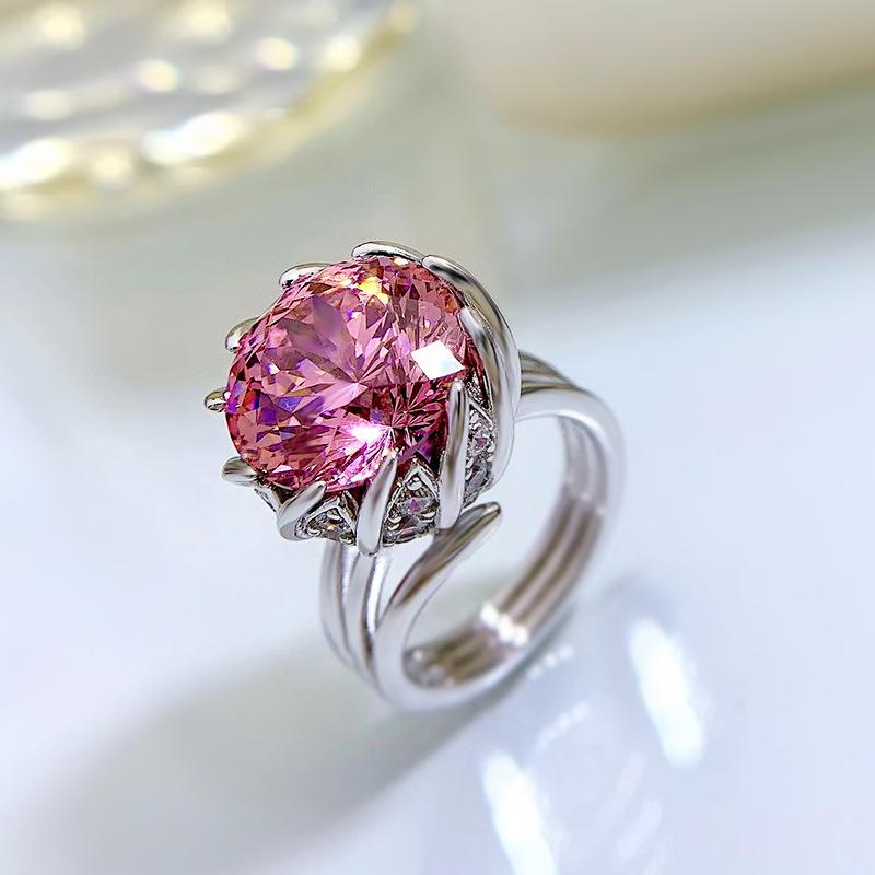 

Longlongjin 925 Silver 7.5 Carat Rouge Pink Lotus Women s Ring Size 8