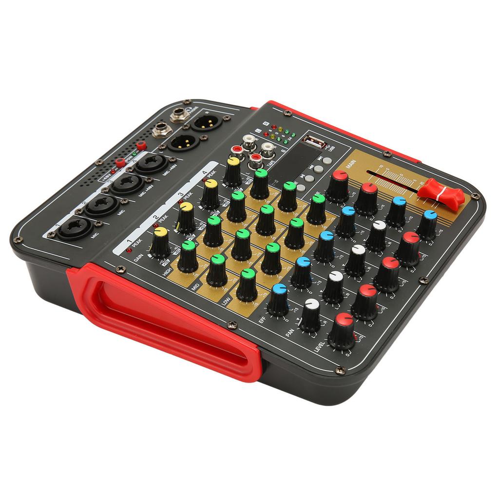 6 Channel Sound Mixer Bluetooth USB Professional Mixer Sound Board Consoler 48V DJ Mixer for Live