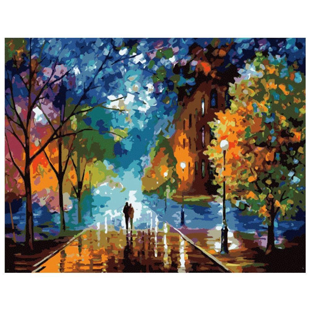 

ZOOYA 3D Алмазная вышивка Картина Вышивка крестиком Круглая картина со стразами Лесная прогулка Домашний декор