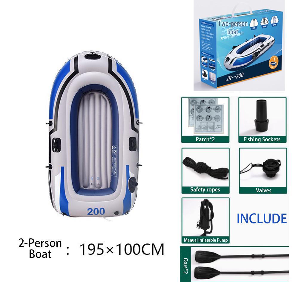 Inflatable Kayak and Hovercraft: Durable Rubber Boat for 2-4 People, Ideal for Fishing and Recreation.