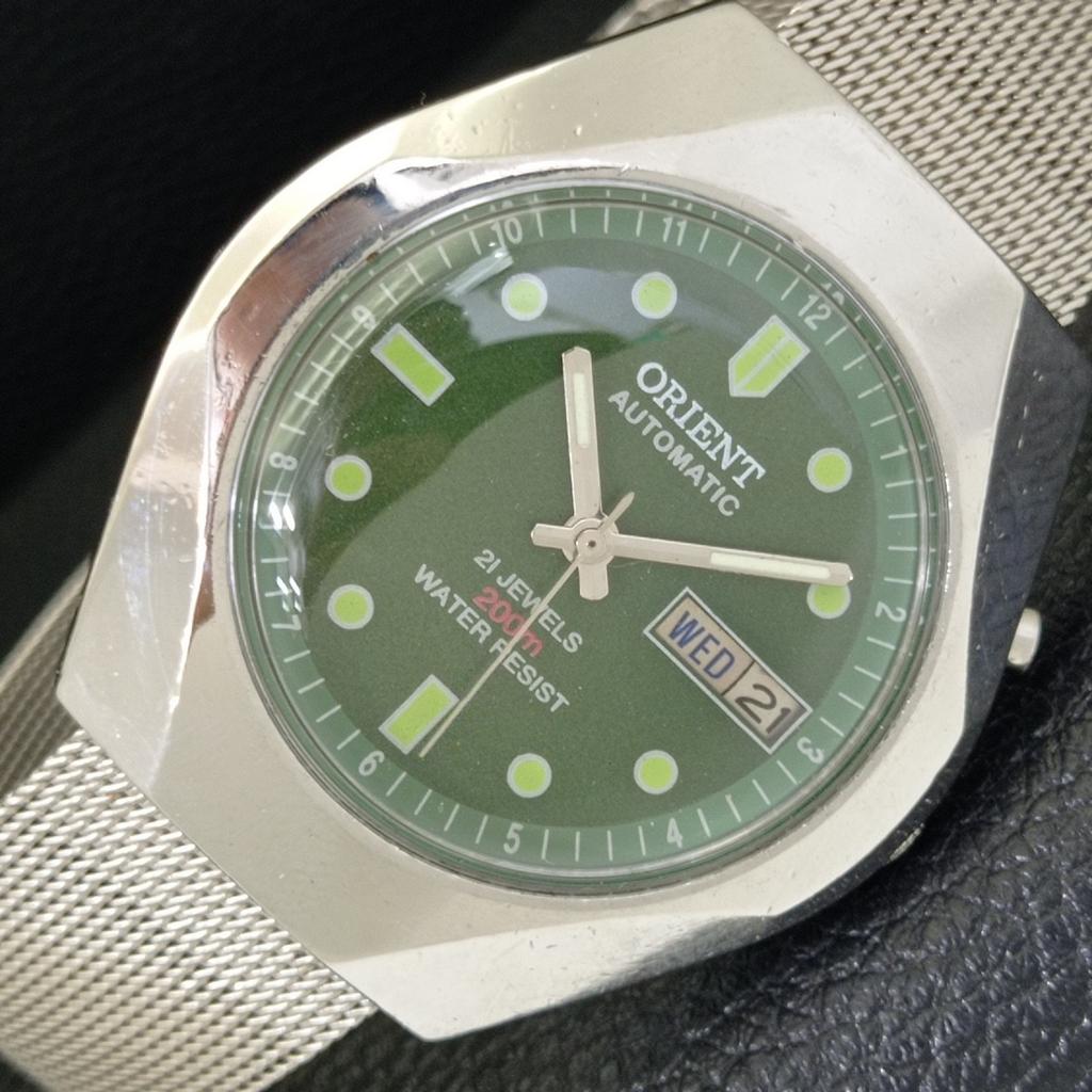 

ВИНТАЖНЫЕ МУЖСКИЕ ЧАСЫ ORIENT AUTOMATIC 46943 ЯПОНИЯ С ЗЕЛЕНЫМ ЦИФЕРБЛАТОМ a700697-5 R204-a700697