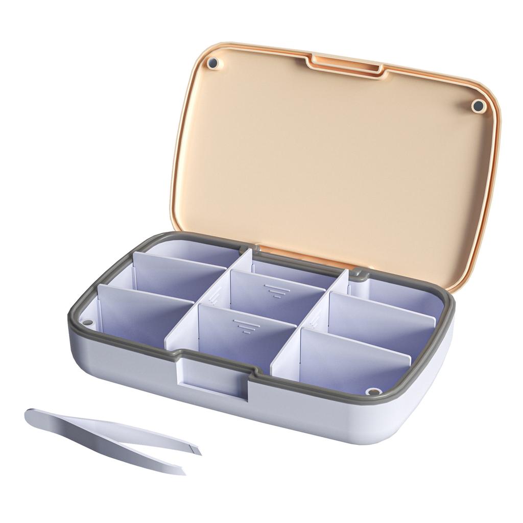 Magnetic Pill Organizer with 9 compartments - Adjustable and Waterproof Daily Suitcase for Travel Home and Office