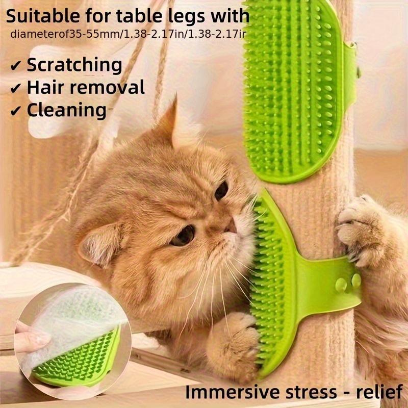 2 szt. Narzędzie do pielęgnacji kota Silikonowa szczotka grzebień Odpowiedni dla kotów domowych Regulowany drapak Masaż twarzy Gąbka do kąpieli Akcesoria Drapak pod brodę