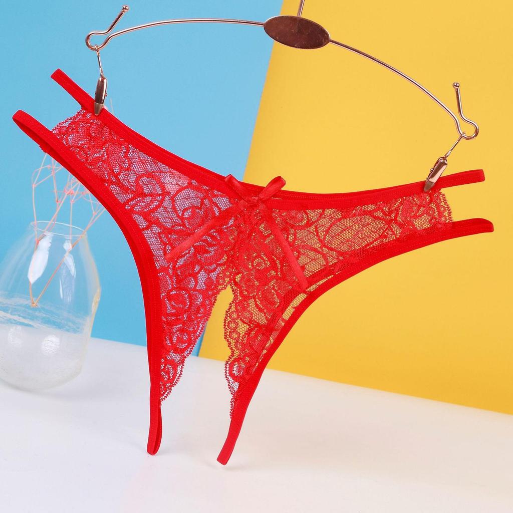 Комплект стрінгів з вирізом у промежині та швидким розстібанням - Пристрасна білизна для веселих ночей