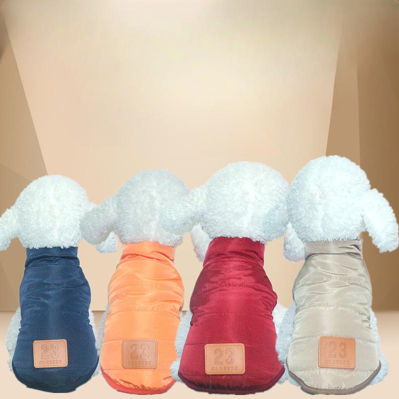 

New Pet Cotton-padded Clothes Simple and Fashionable Dog Clothes Autumn and Winter Cat Clothes Thickened Warm Pet Vest Jacket XS