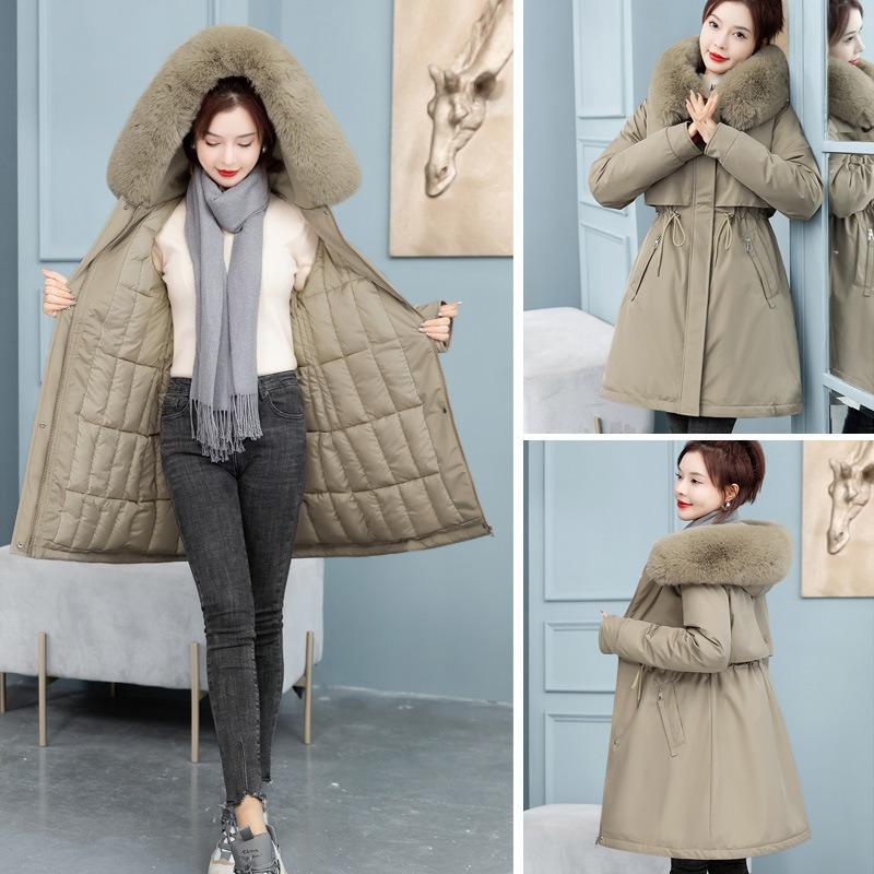Medium and Long Waist Pie Overcomes Women's Winter New Products, Loose Fashion Hooded Down Cotton Jacket Women
