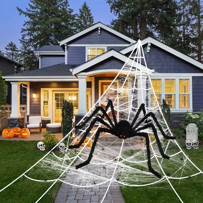 Halloween Big Plush Spider Horror Halloween Decoration Party Prop Outdoor Giant Spider Decor Chamber Prank Black Spider