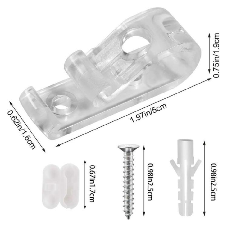 Window Roller Blind Cord Safety Chain Cord Guide Fixation Hook with Connectors and Screws for Roman Shade Bead Chain