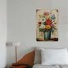 Vintage Metal Flower Wall Sign, Bright Garden Decor